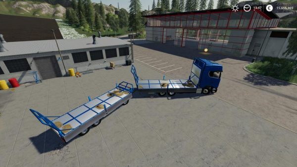 FS19 TRAILER 3 AXLE WITH PLATFORM FOR SCANIA S580 TRUCK V1.0.0.0 ...